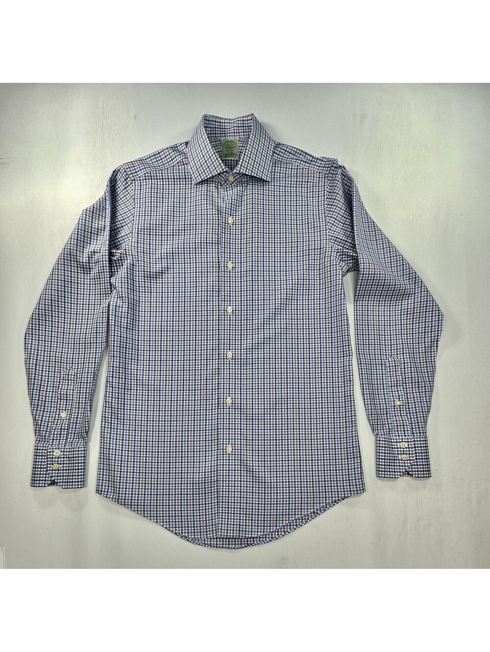 Brooks Brothers Check Non-Iron Milano Button Up Purple Men M